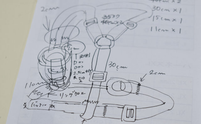 製作時の手描きメモ